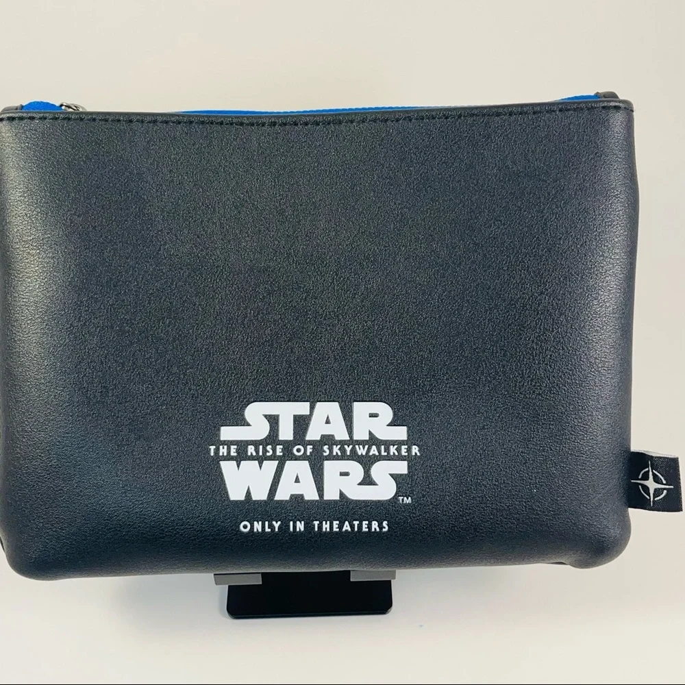 Star Wars Rise Of Skywalker Black Vinyl Clutch Cosmetics Makeup Bag Lucas Film